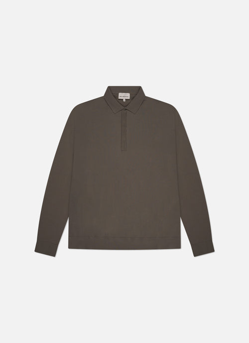 Smart Longsleeve Polo | Brown/Grey