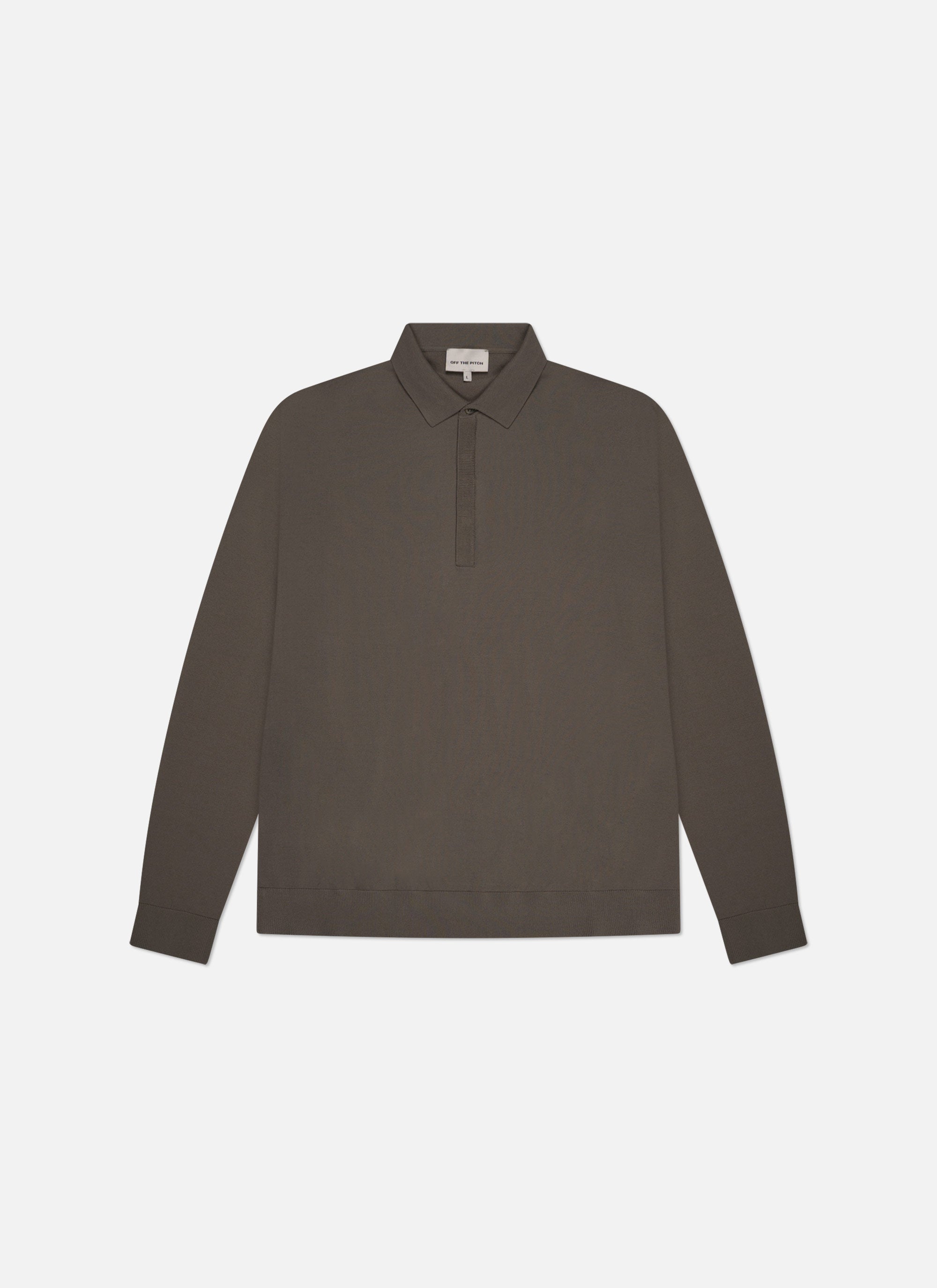 Polo Elegante de Manga Larga | Marrón/Gris