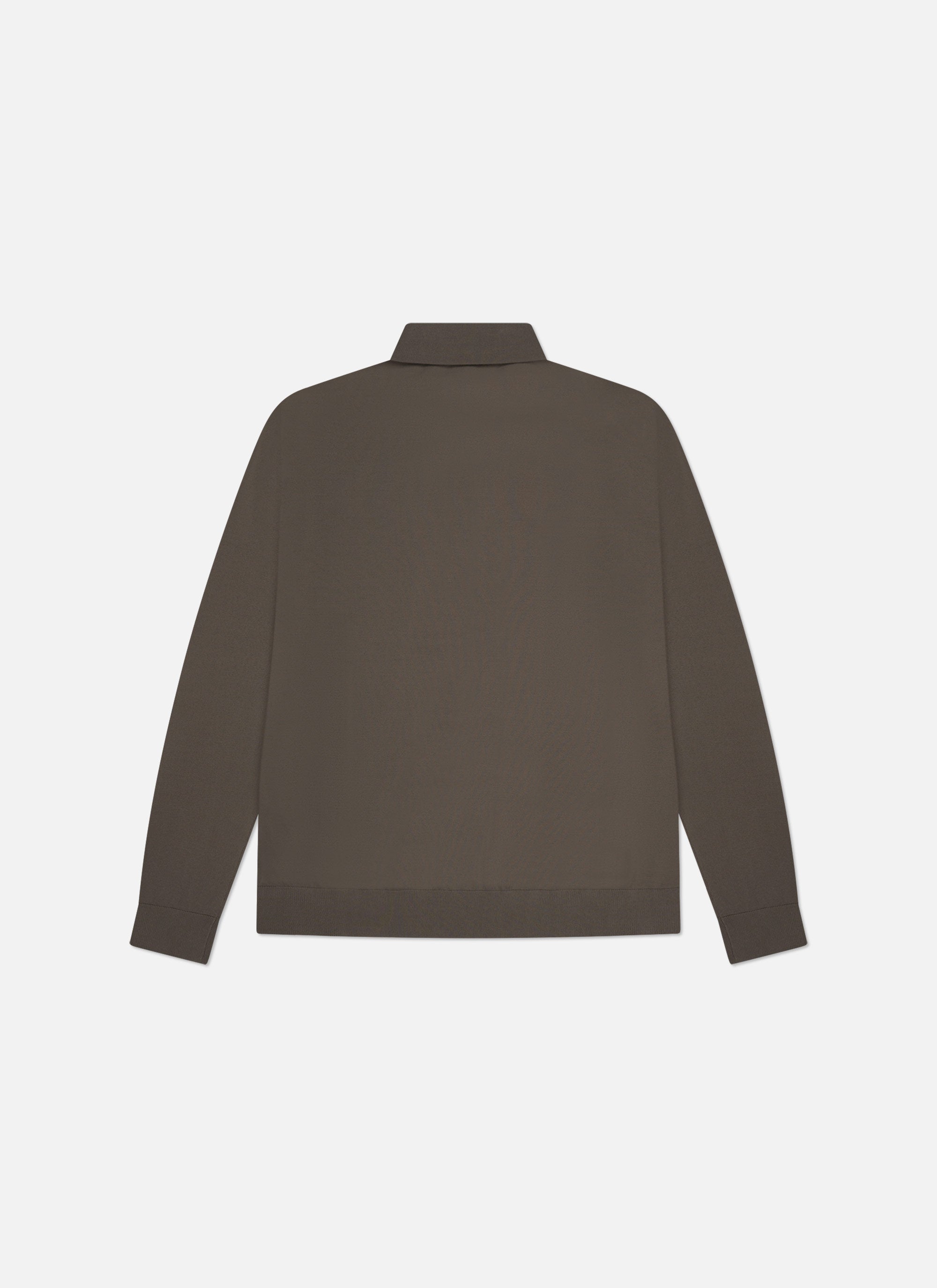 Polo Elegante de Manga Larga | Marrón/Gris