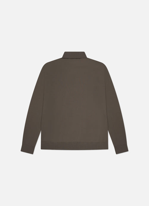 Smart Longsleeve Polo | Brown/Grey