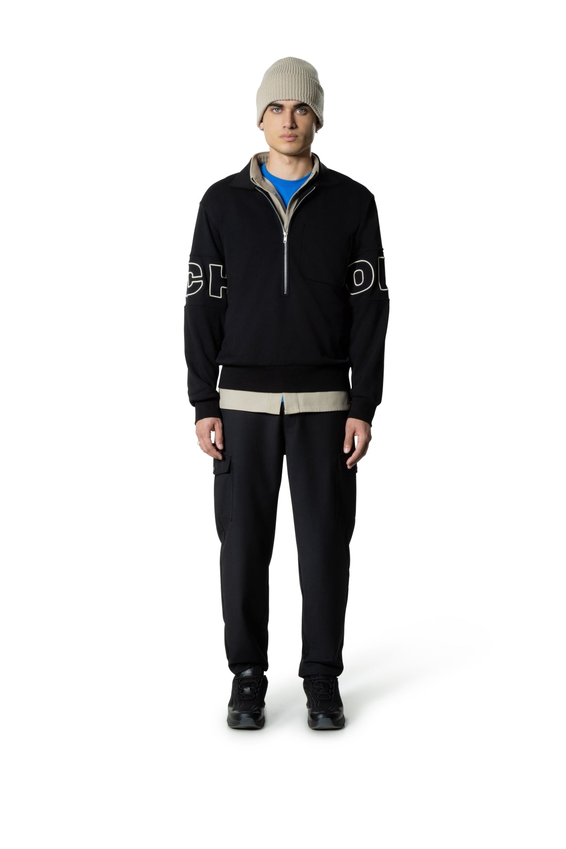 Half zip Polo sweater | Black