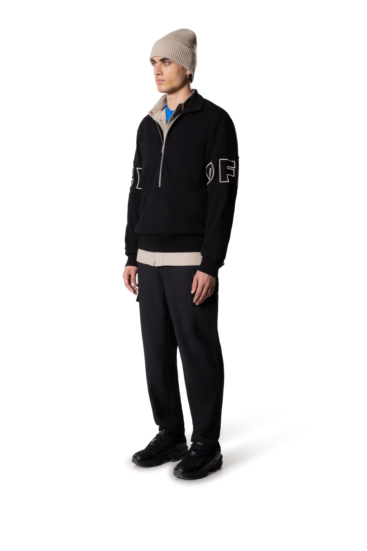 Half zip Polo sweater | Black