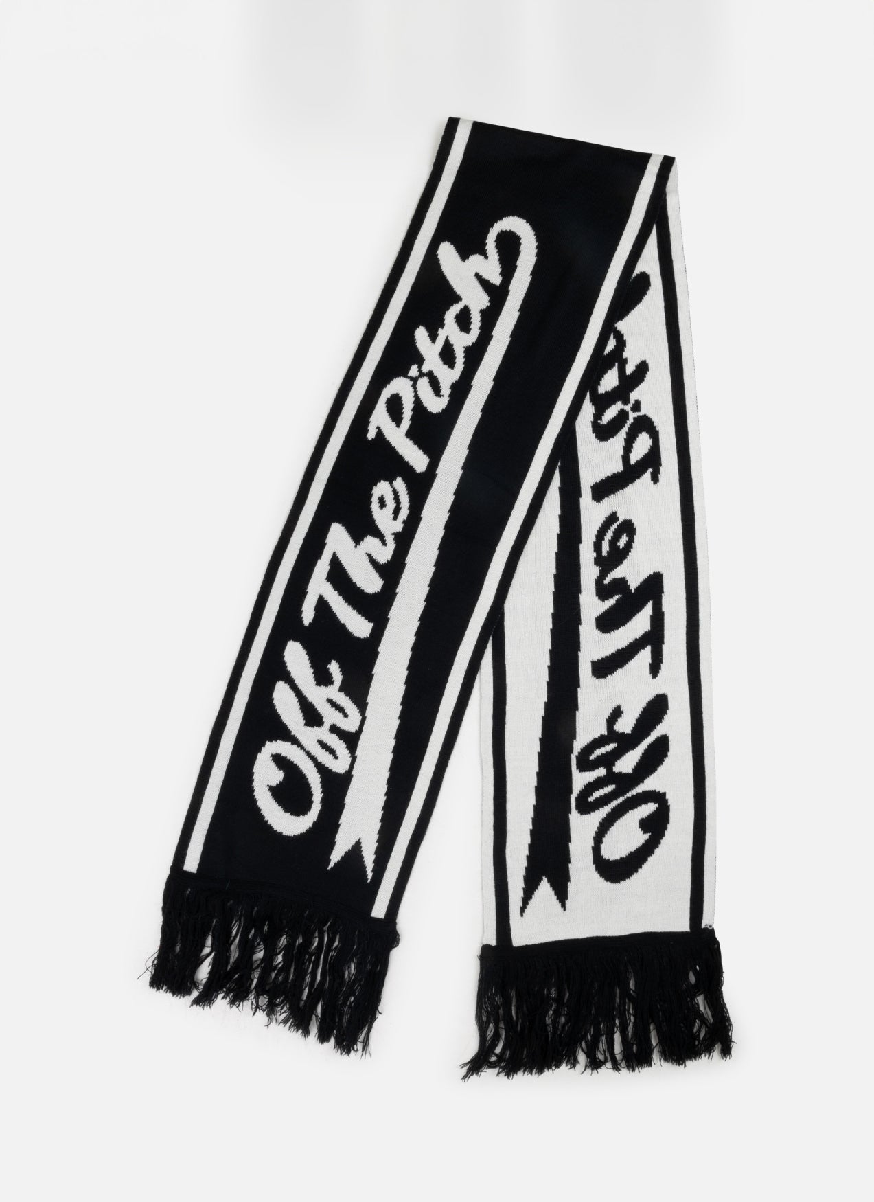 Woolblend Script Scarf | Black