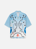 Global Satin Shirt | White/Blue