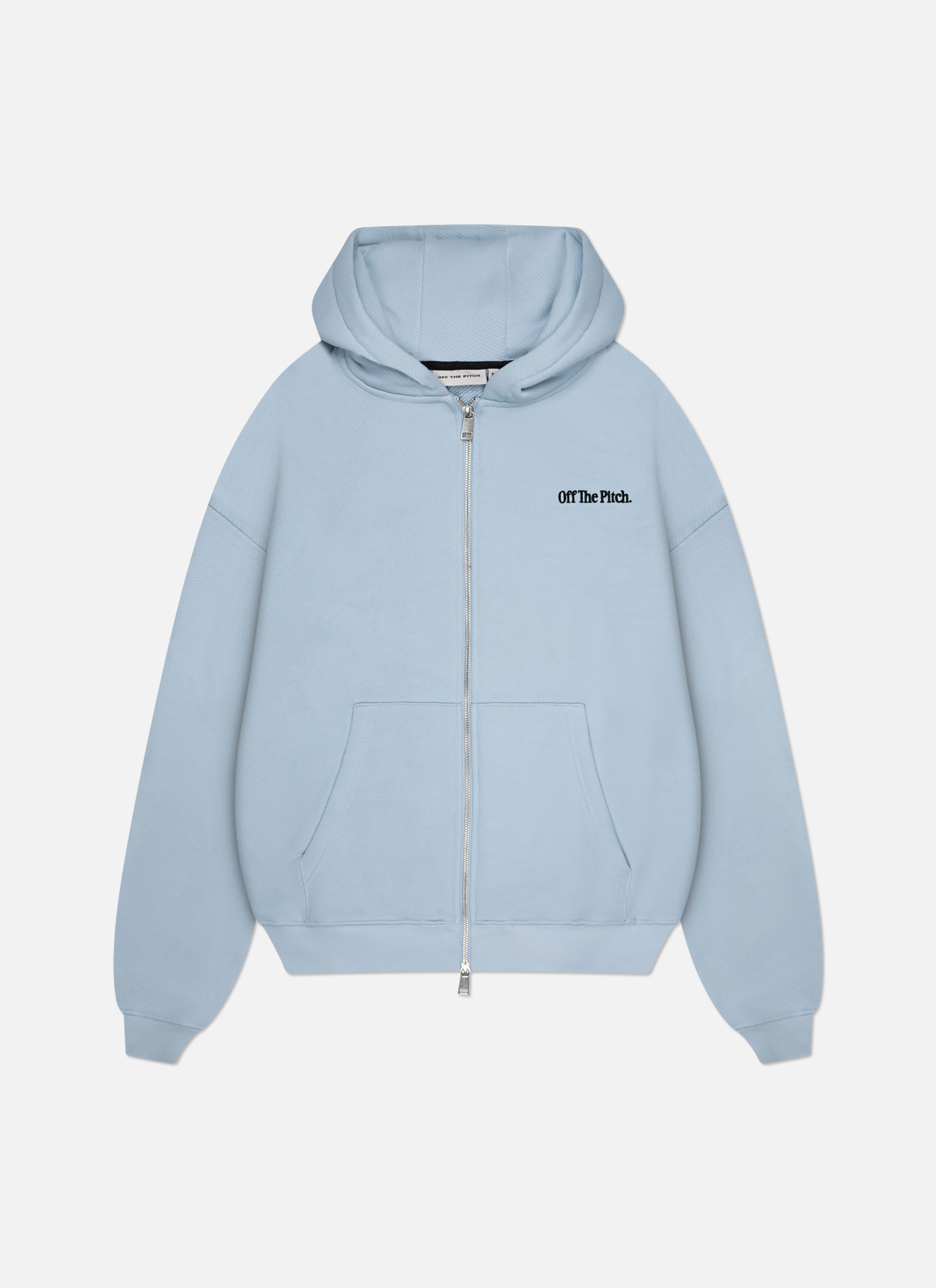 Wardrobe Essentials Full Zip Hood | Sky light blue