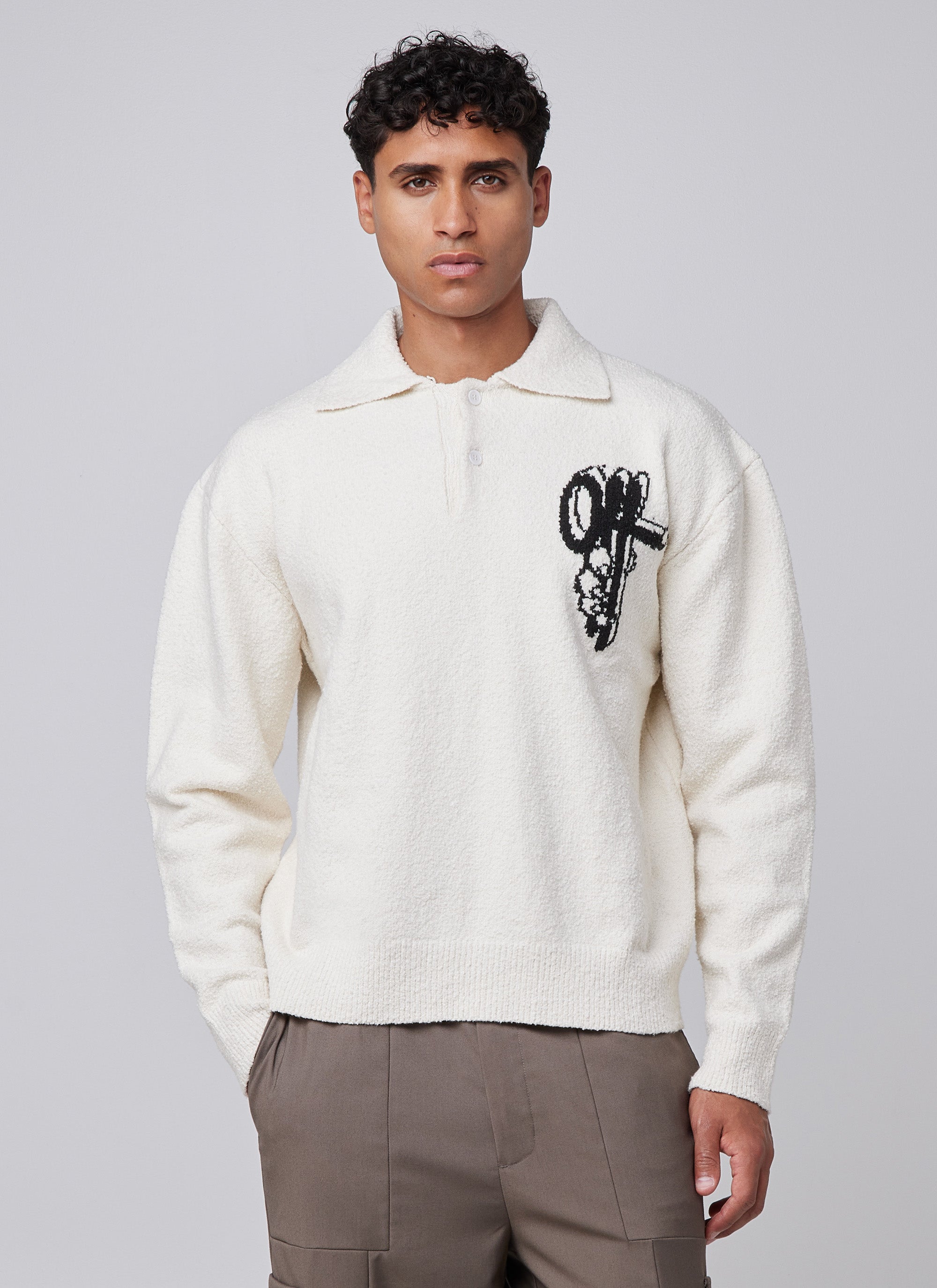 Jersey de punto rizado | Blanco roto