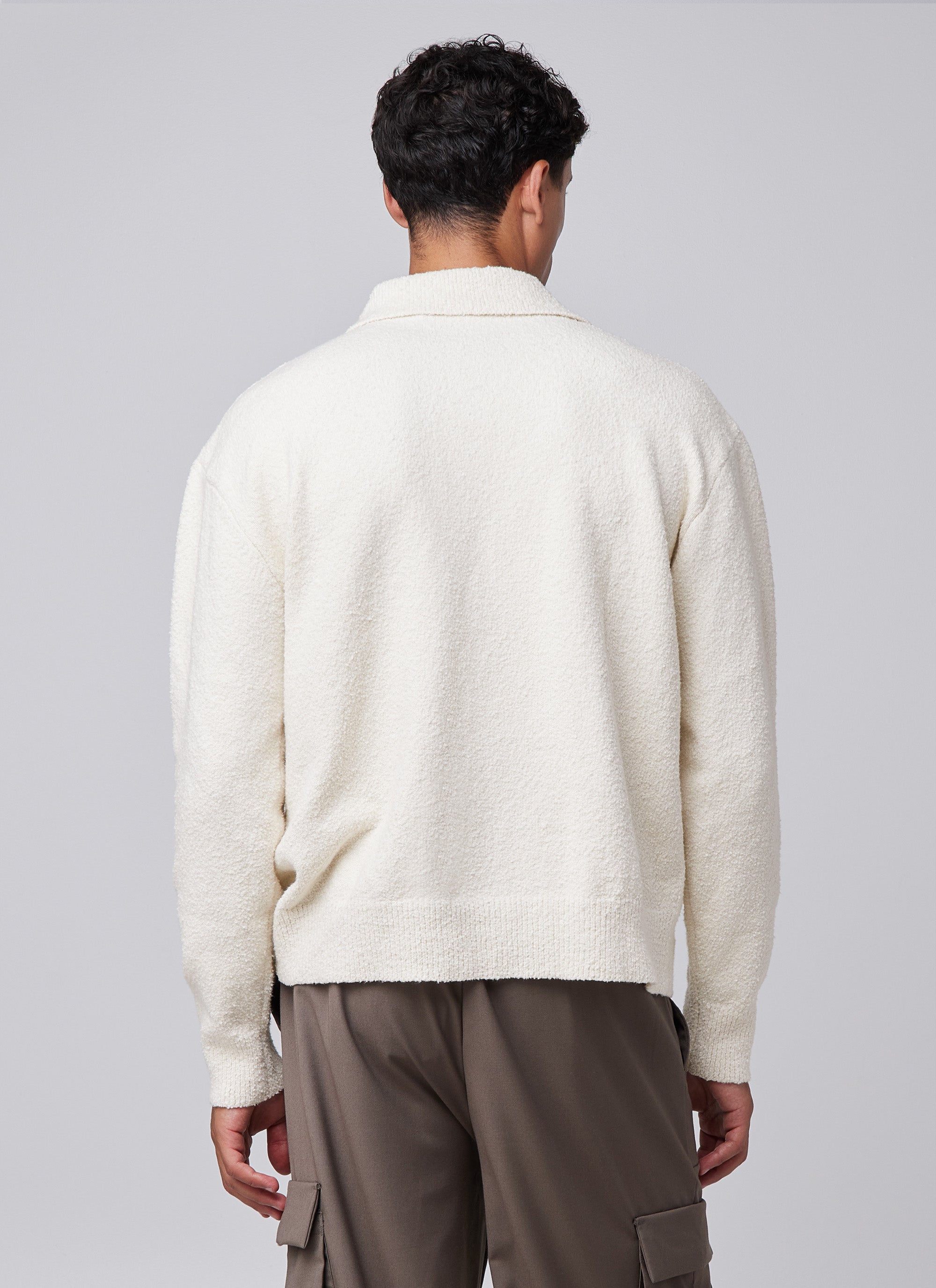 Jersey de punto rizado | Blanco roto