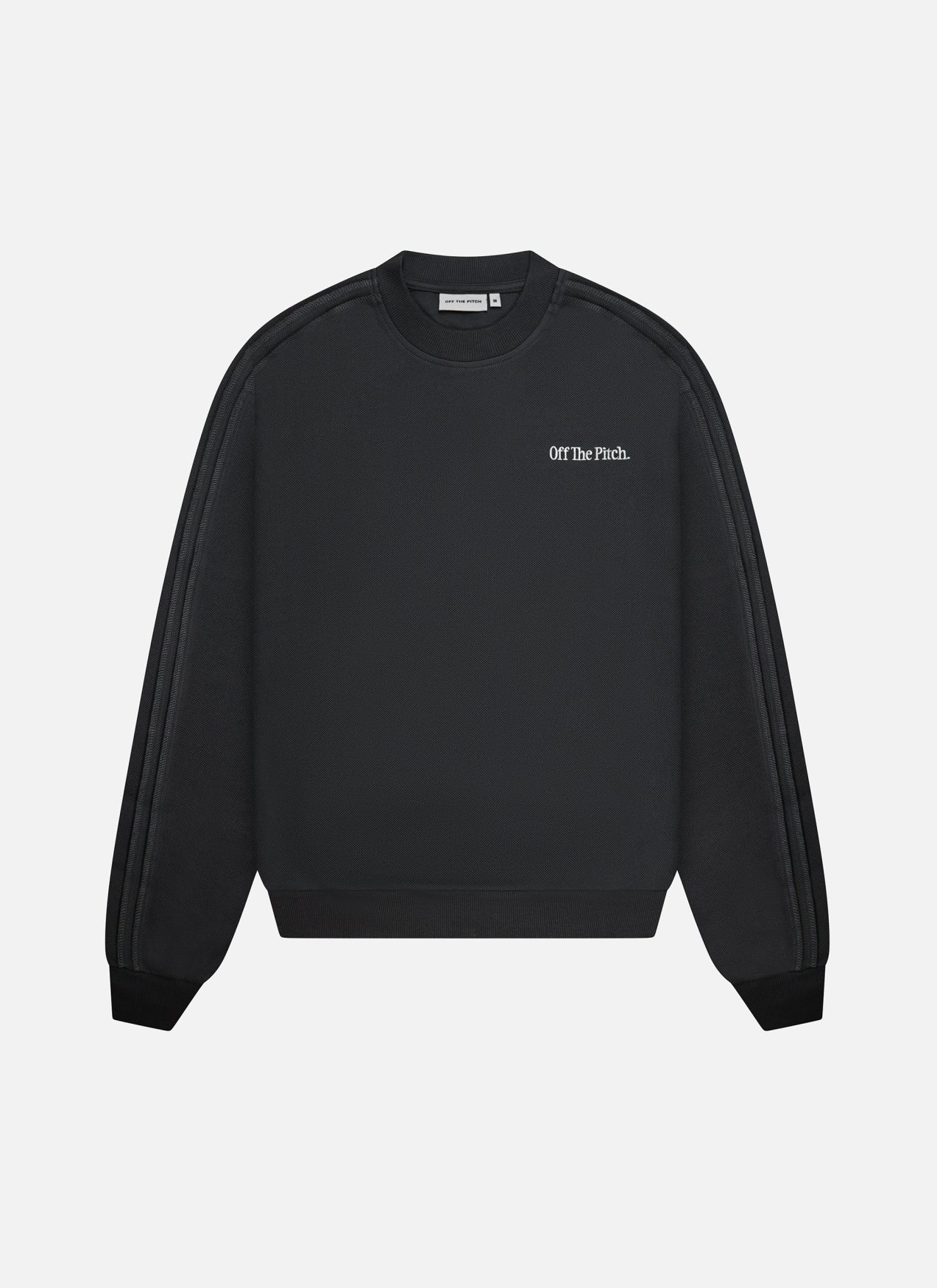 Raw Edge Panel Crew | Dark grey