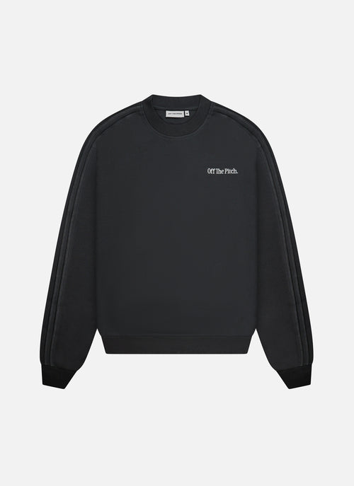 Raw Edge Panel Crew | Dark grey