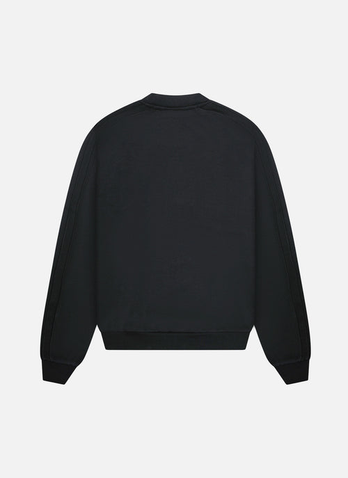 Raw Edge Panel Crew | Black
