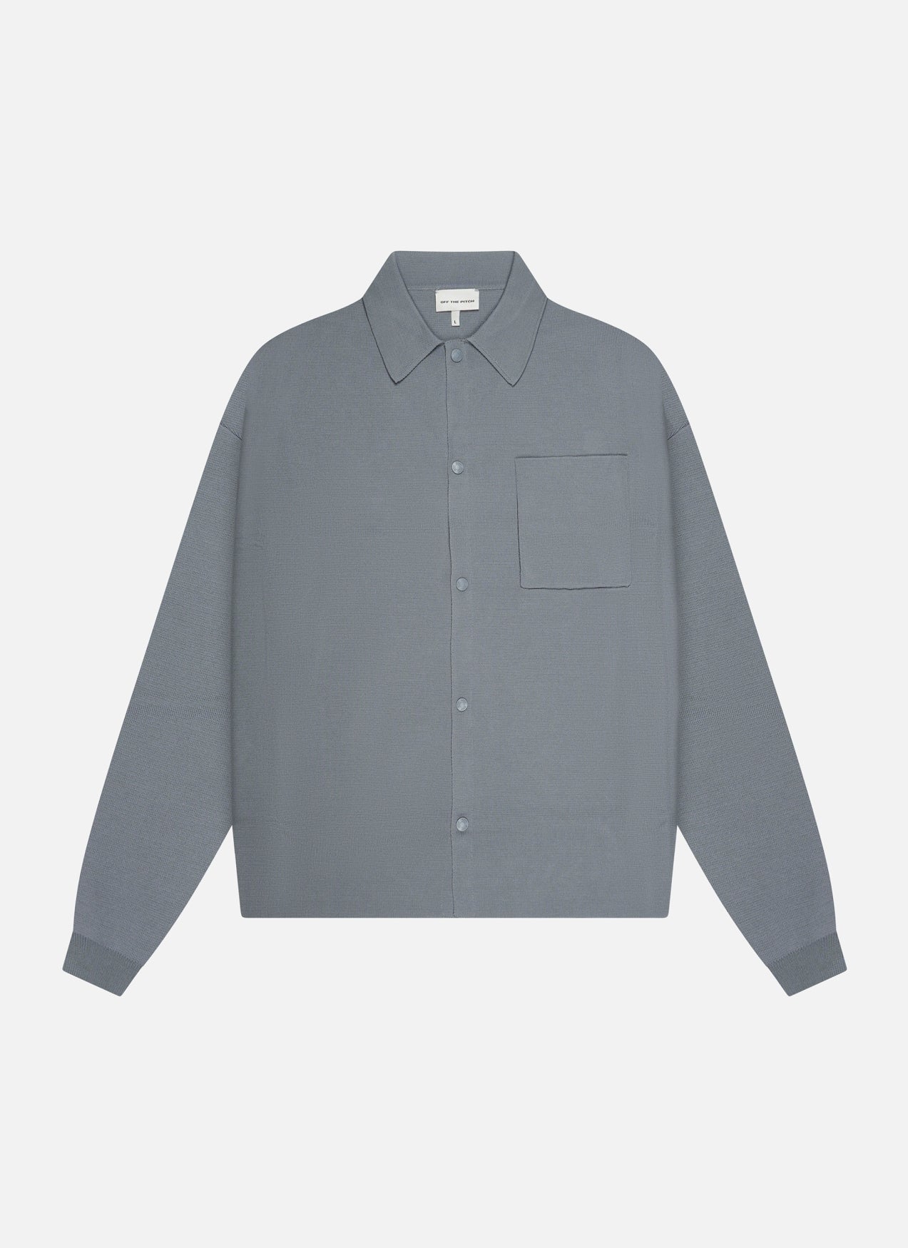 Flat Knit Tailored Overshirt | Dark grey