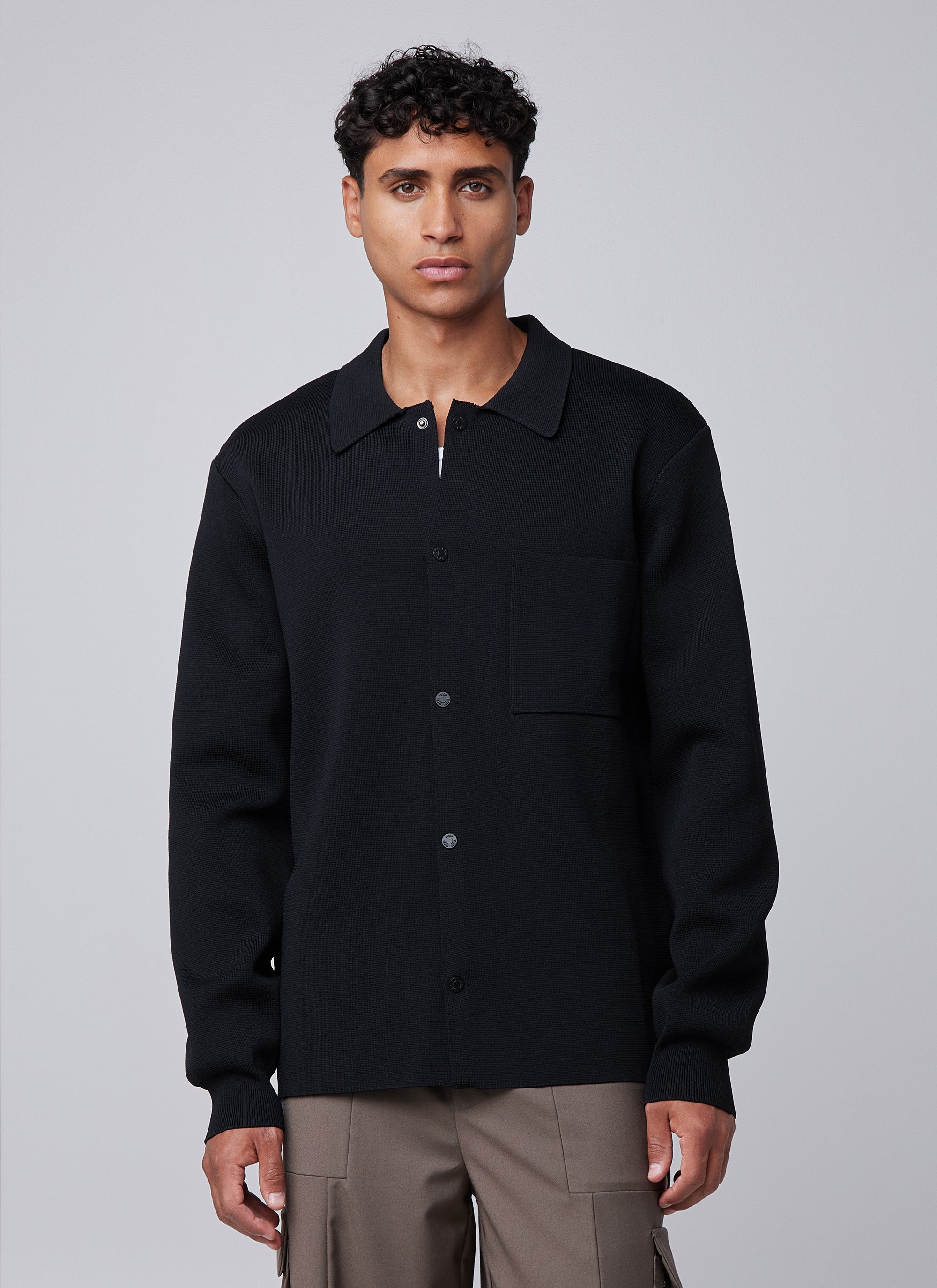 Sobrecamisa Sastre de Punto Plano | Negro
