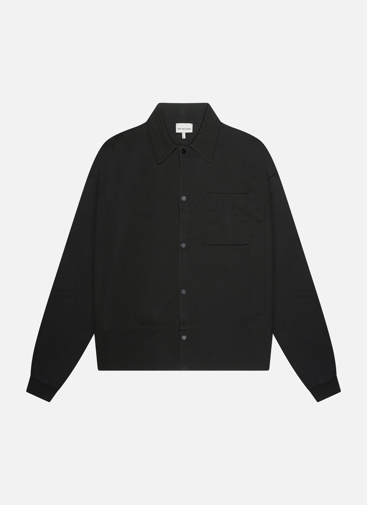 Flat Knit Tailored Overshirt | Black