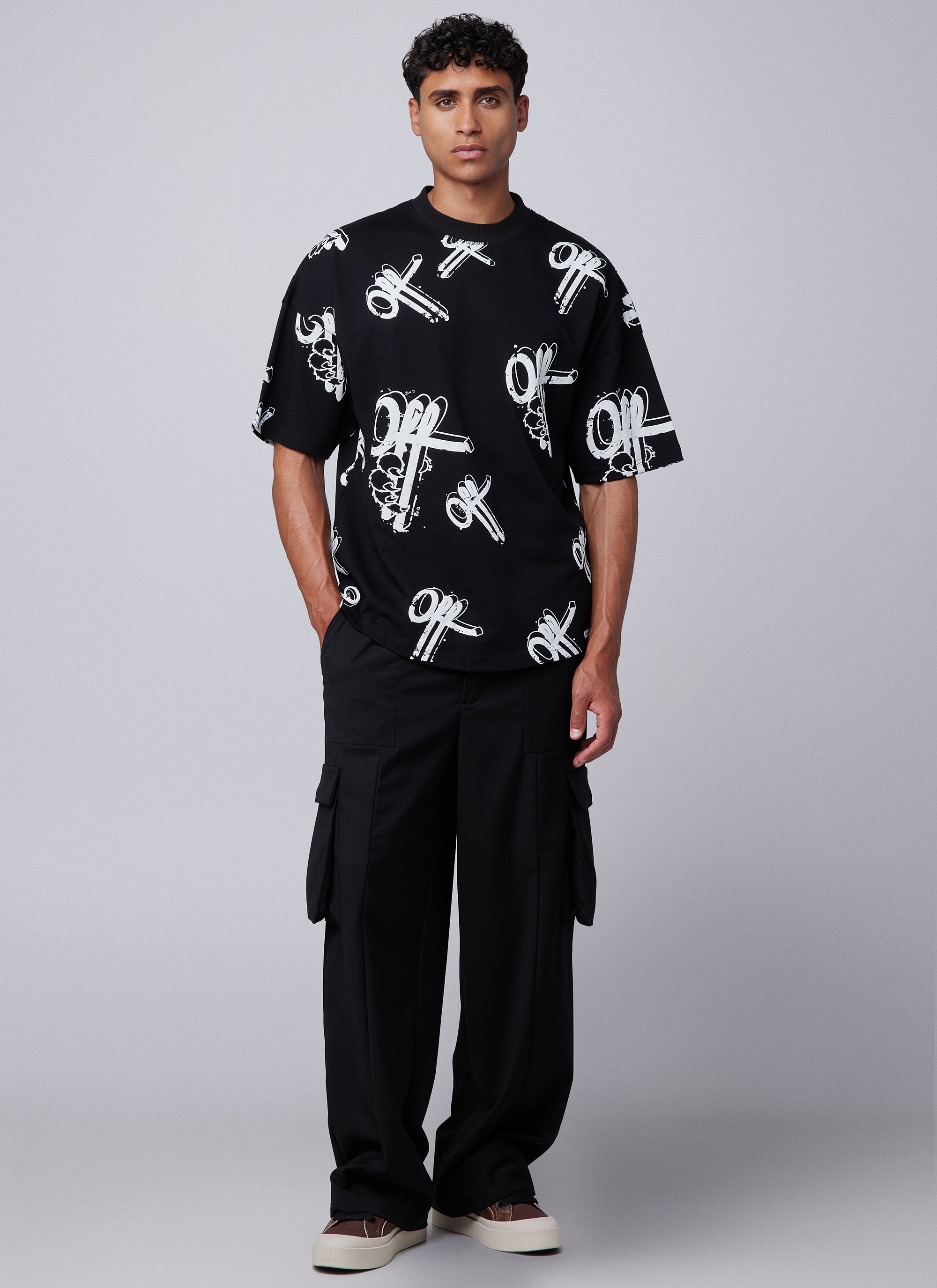 Off Mark Oversized Tee | Black