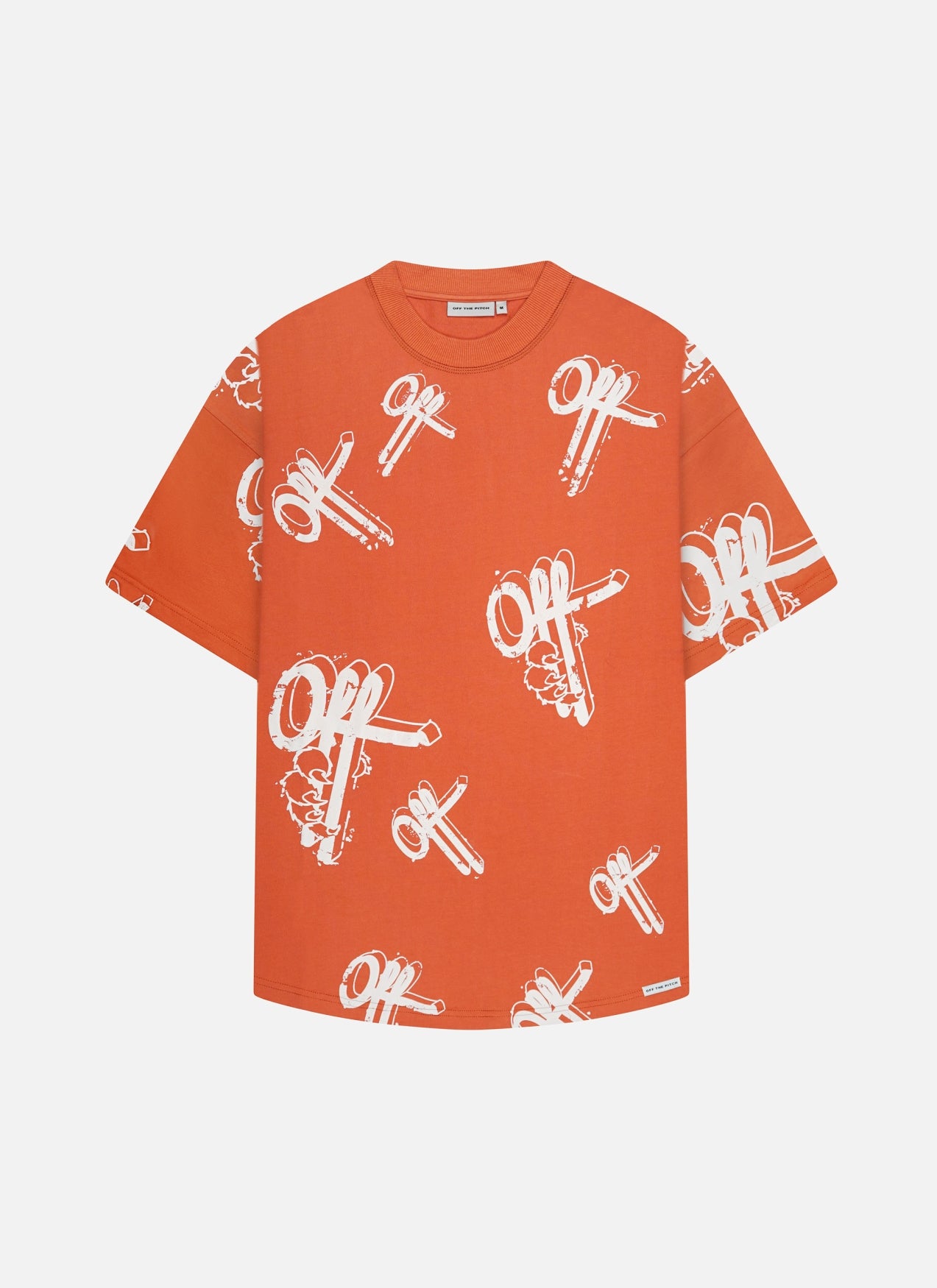 Off Mark Oversized Tee | Orange/Brown