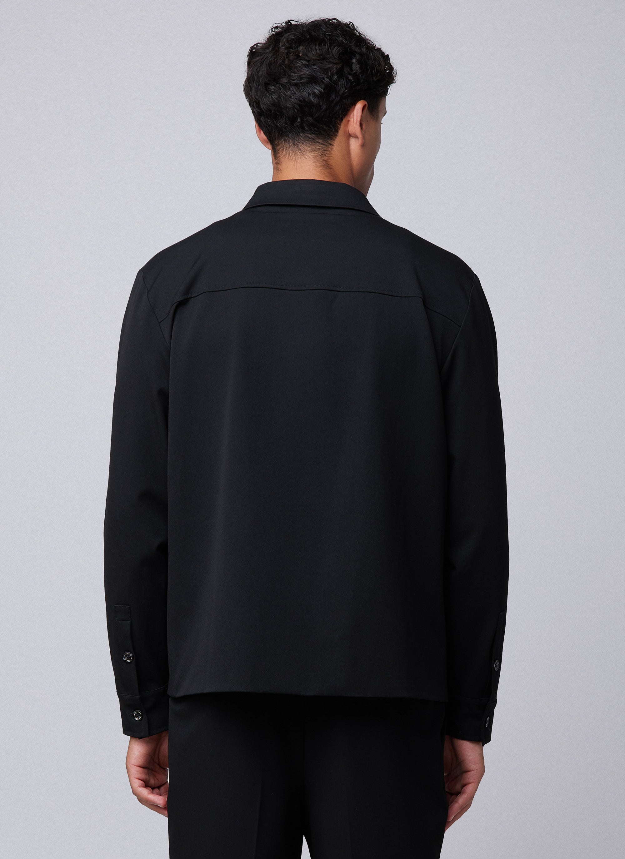 Pleated Overshirt | Black