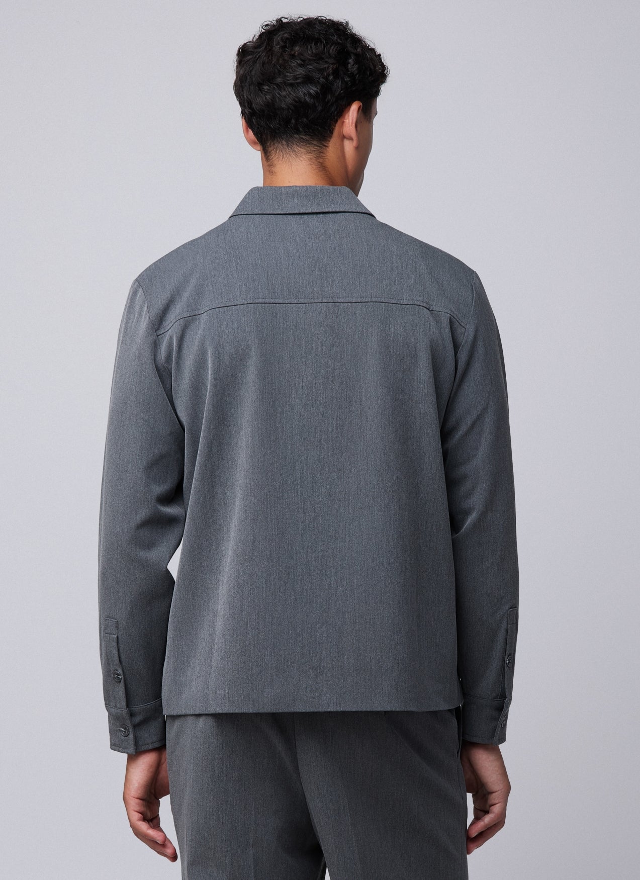 Pleated Overshirt | Dark grey