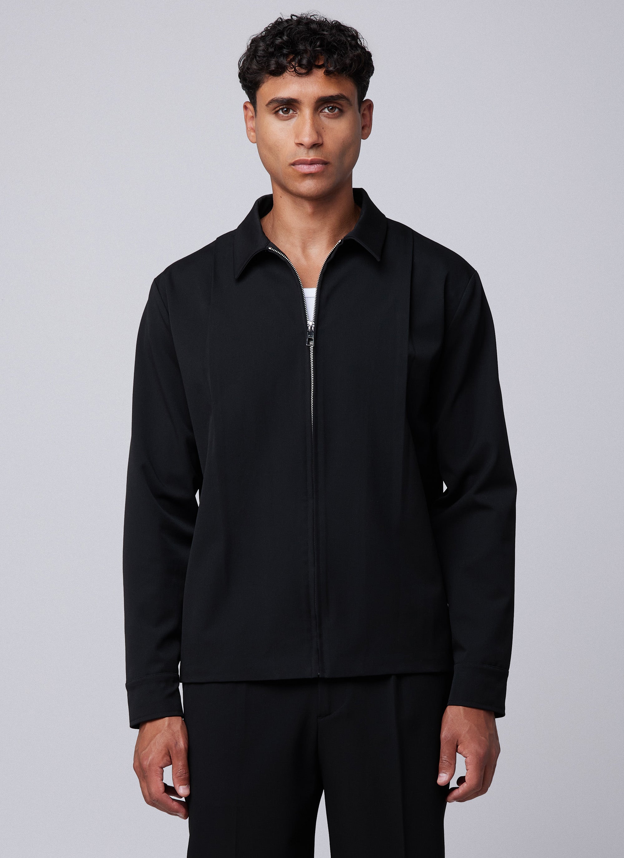 Pleated Overshirt | Black