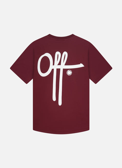 Full Stop Slim Fit Tee | Dark red