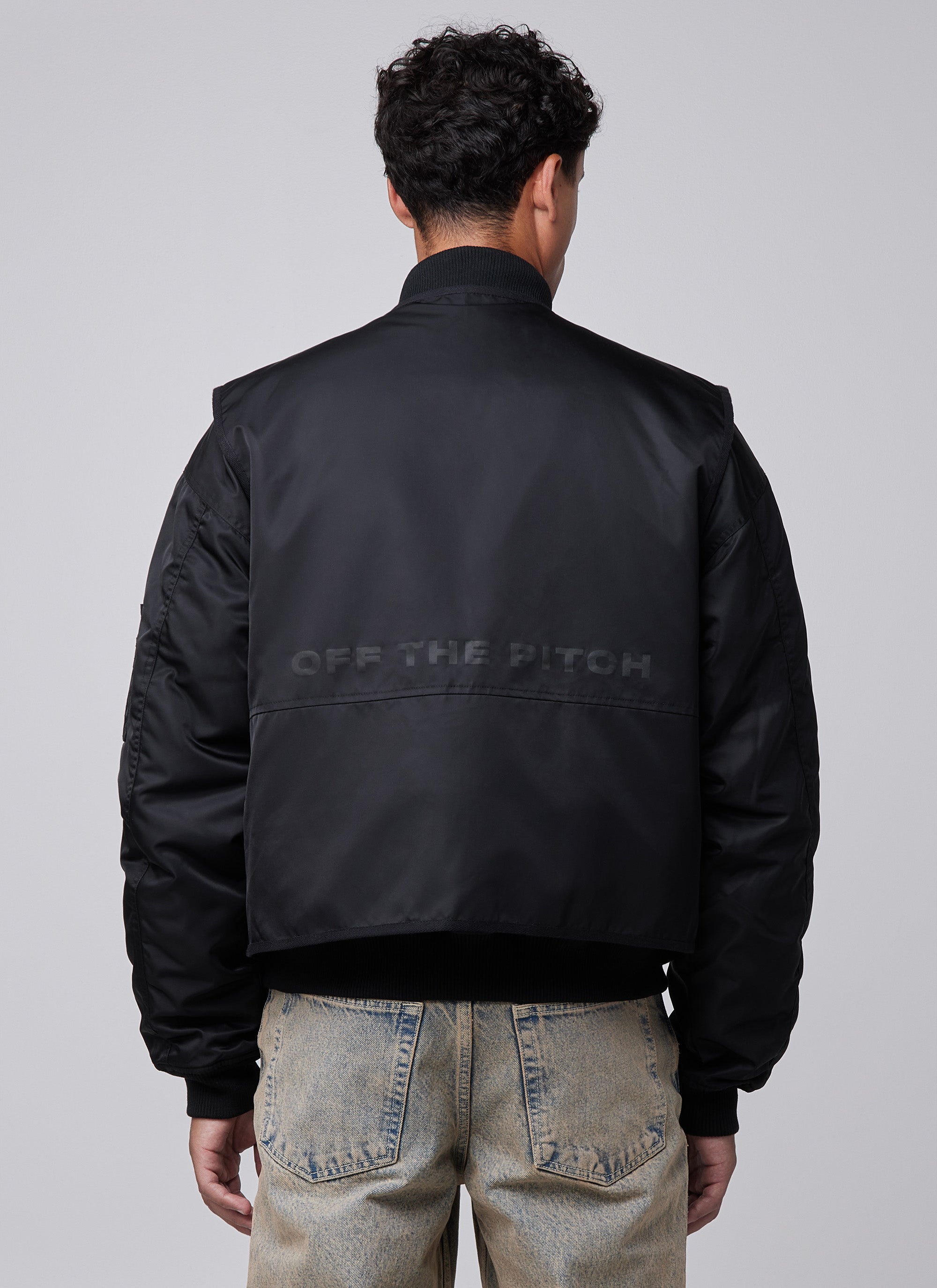 Double Layers Bomber Jacket | Black