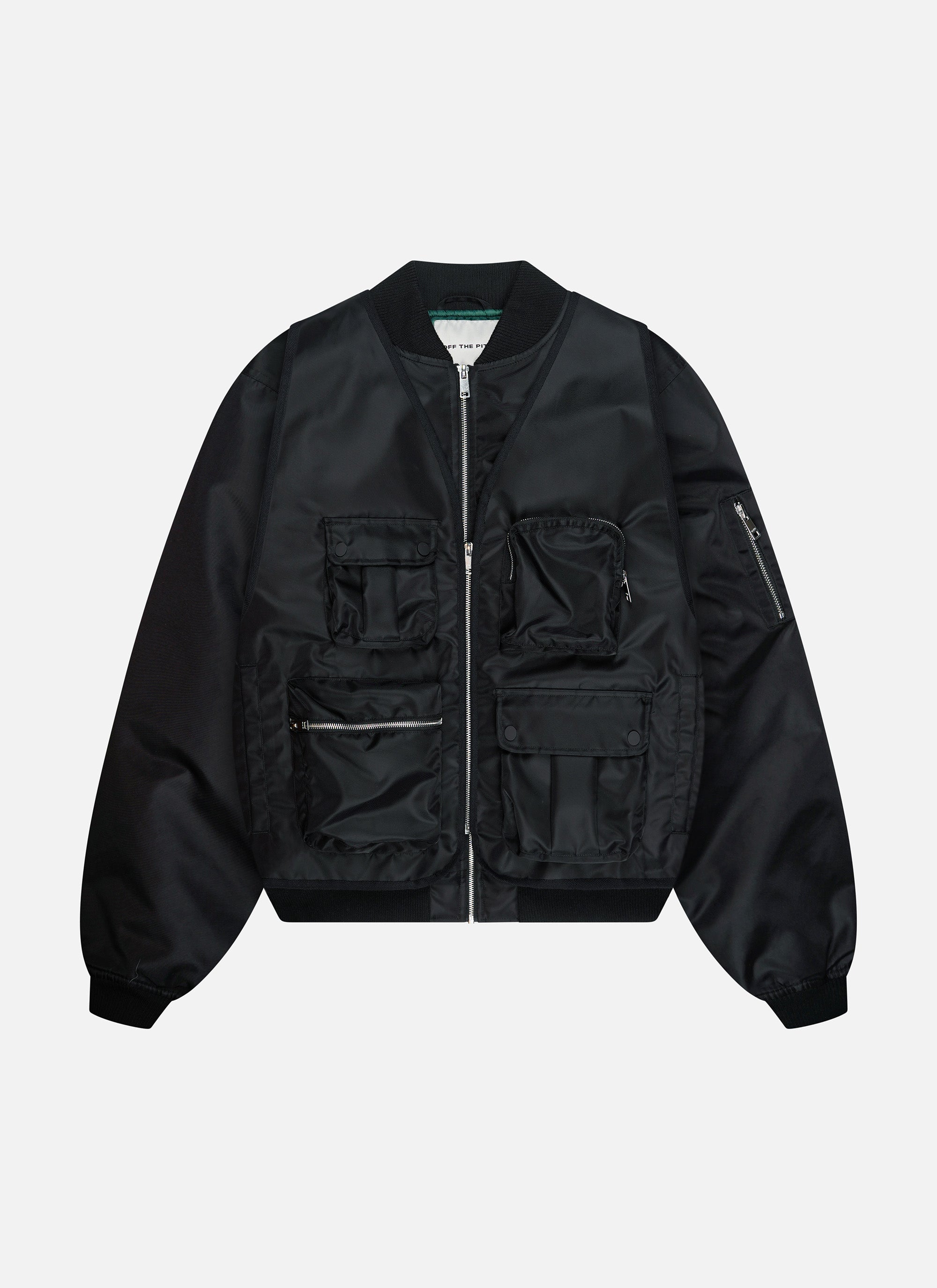 Double Layers Bomber Jacket | Black