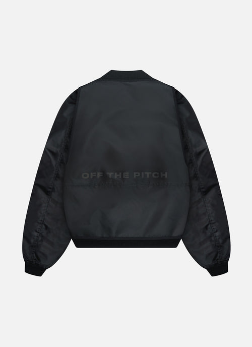 Double Layers Bomber Jacket | Zwart
