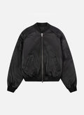 Chaqueta bomber de piel acolchada | Negro