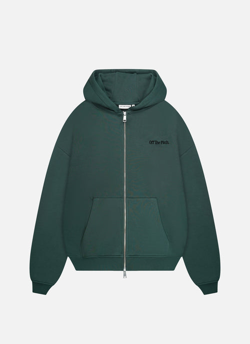 Wardrobe Essentials Full Zip Hood | Forest Green