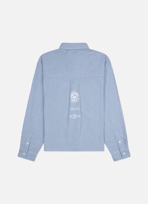 Strike Cropped Shirt | Blue/White