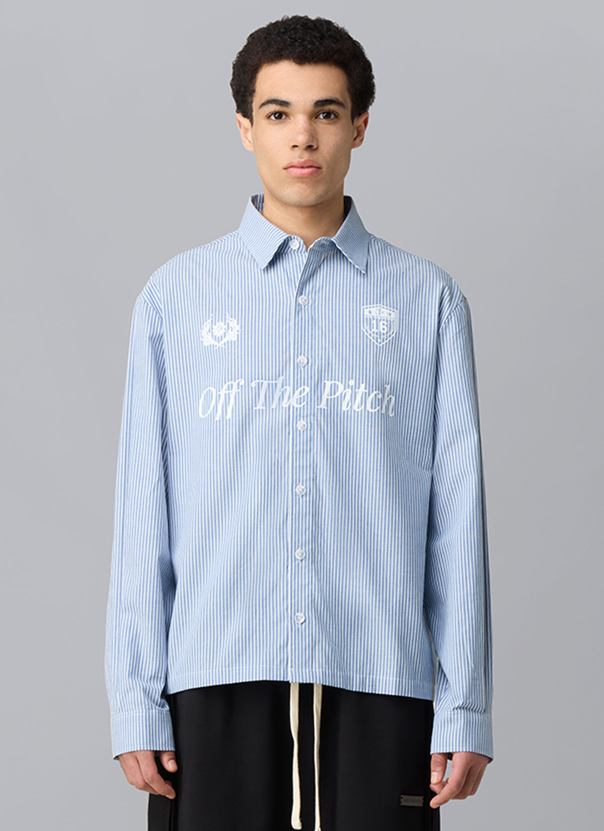 Strike Cropped Shirt | Azul/Blanco