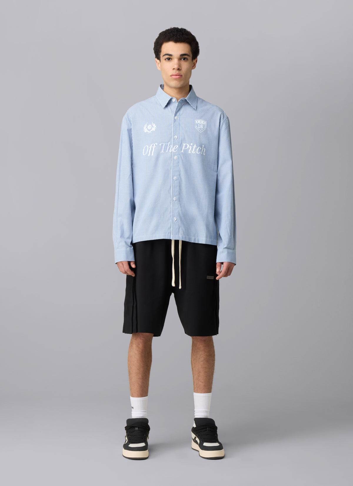 Strike Cropped Shirt | Azul/Blanco