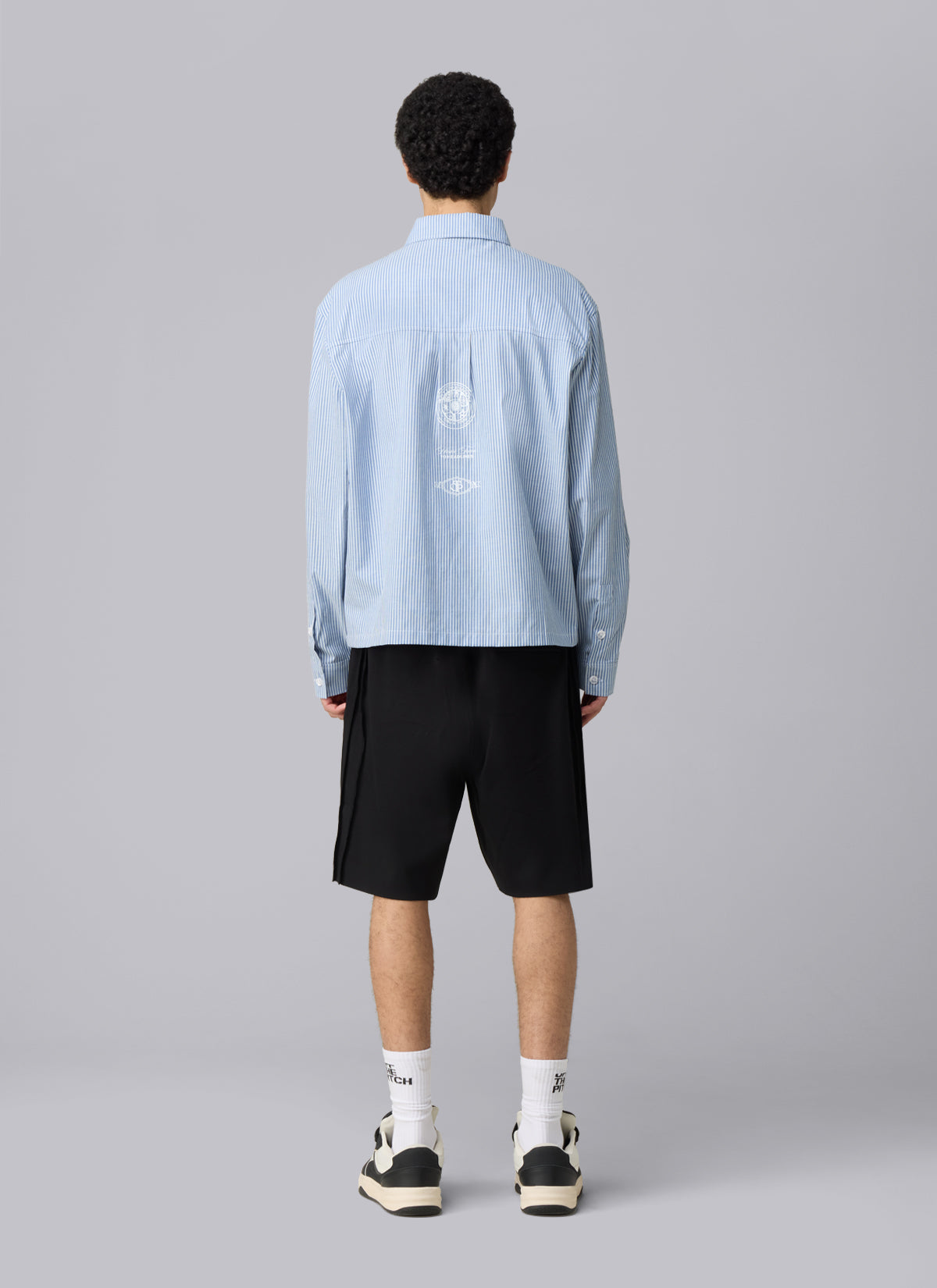 Strike Cropped Shirt | Azul/Blanco