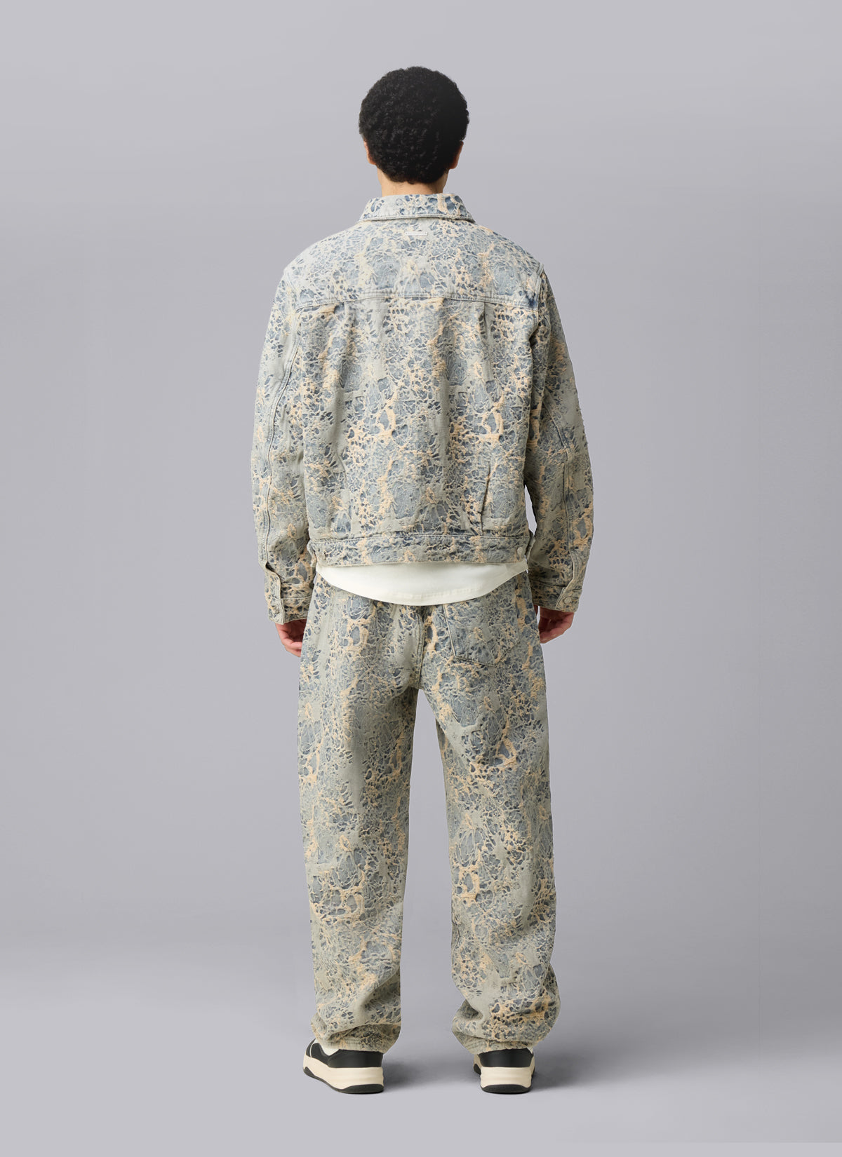 Jacquard Denim Jacket | Dusty Blue