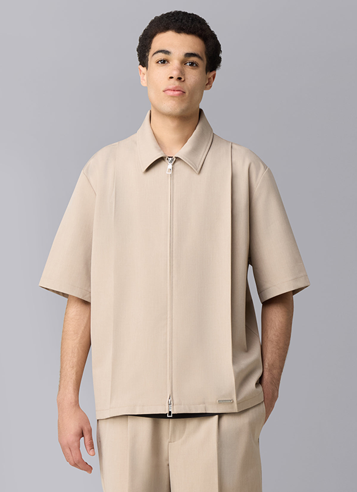 Camisa Marais de manga corta con pliegues | Arena