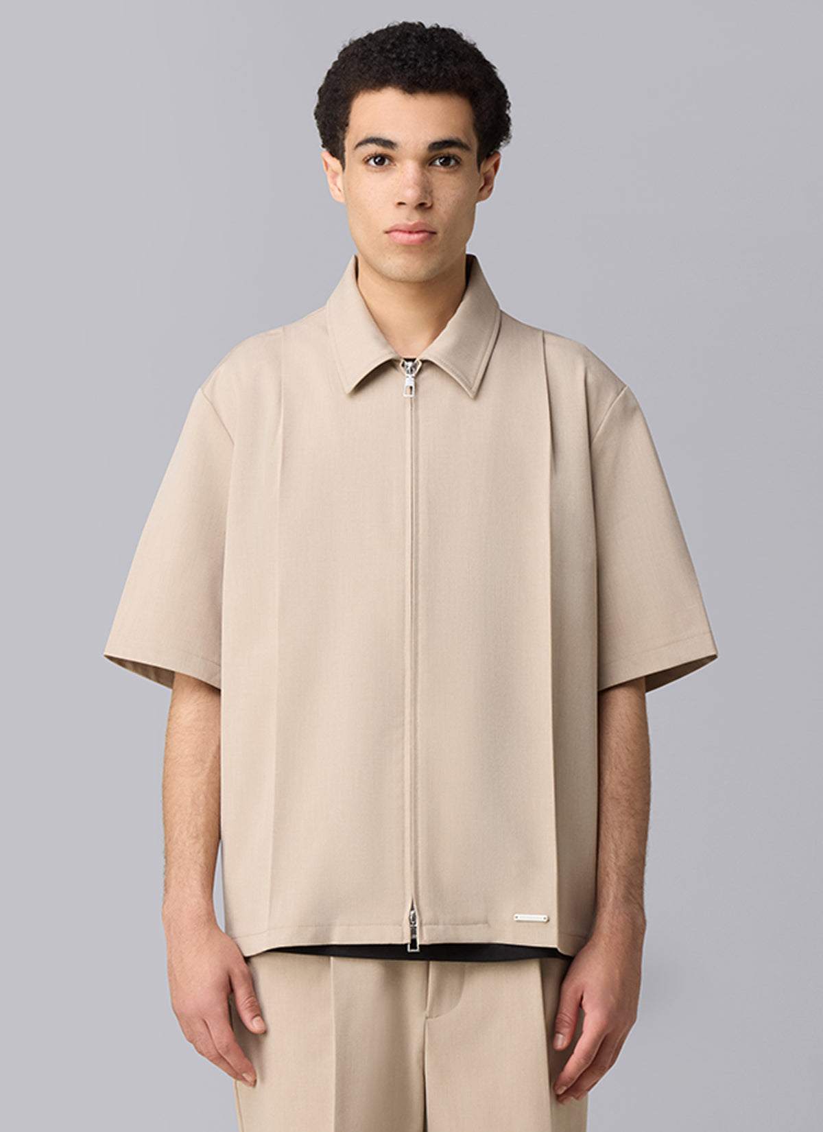 Camisa Marais de manga corta con pliegues | Arena