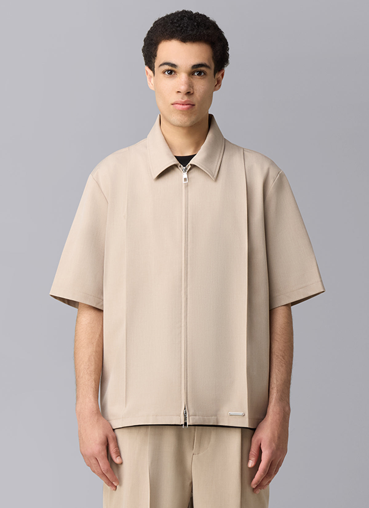 Camisa Marais de manga corta con pliegues | Arena