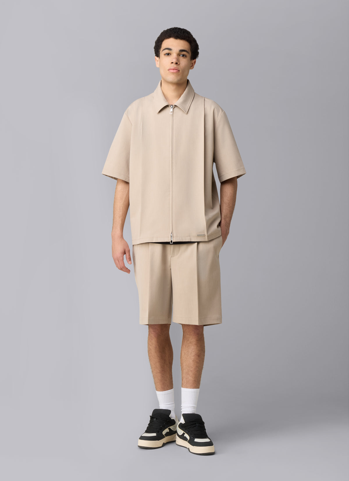 Camisa Marais de manga corta con pliegues | Arena