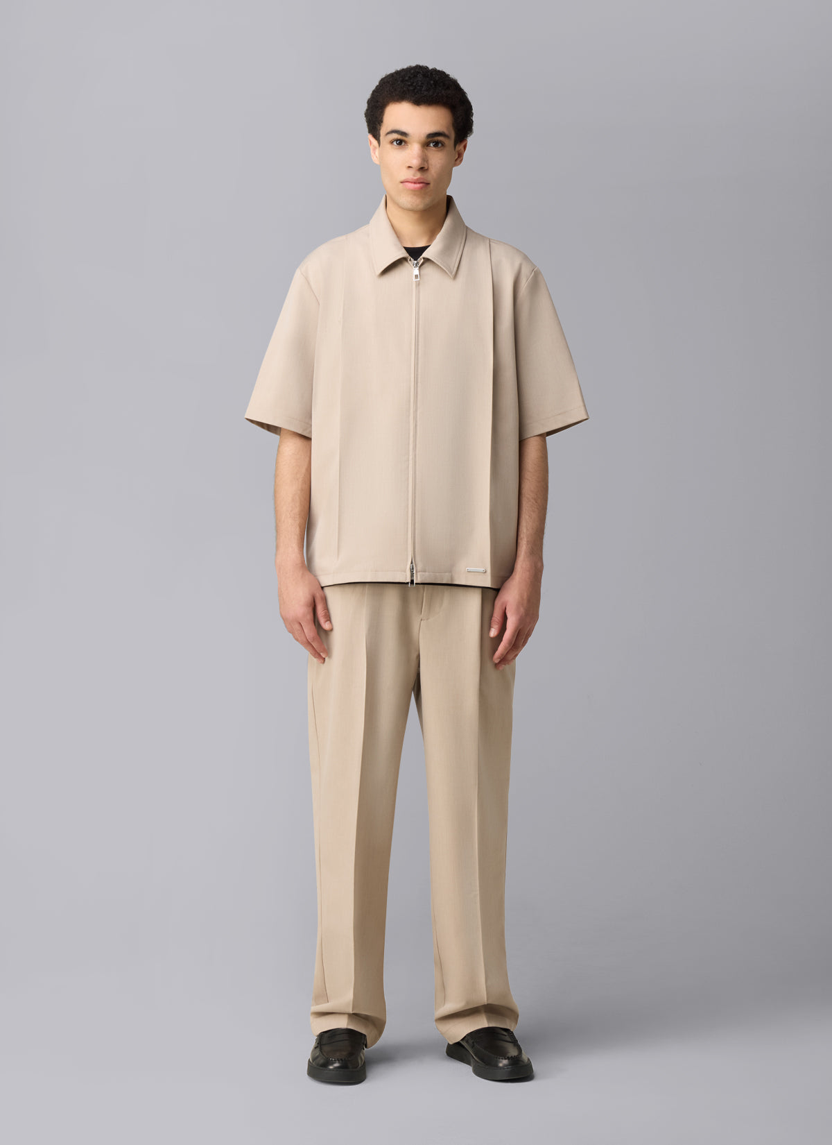 Camisa Marais de manga corta con pliegues | Arena