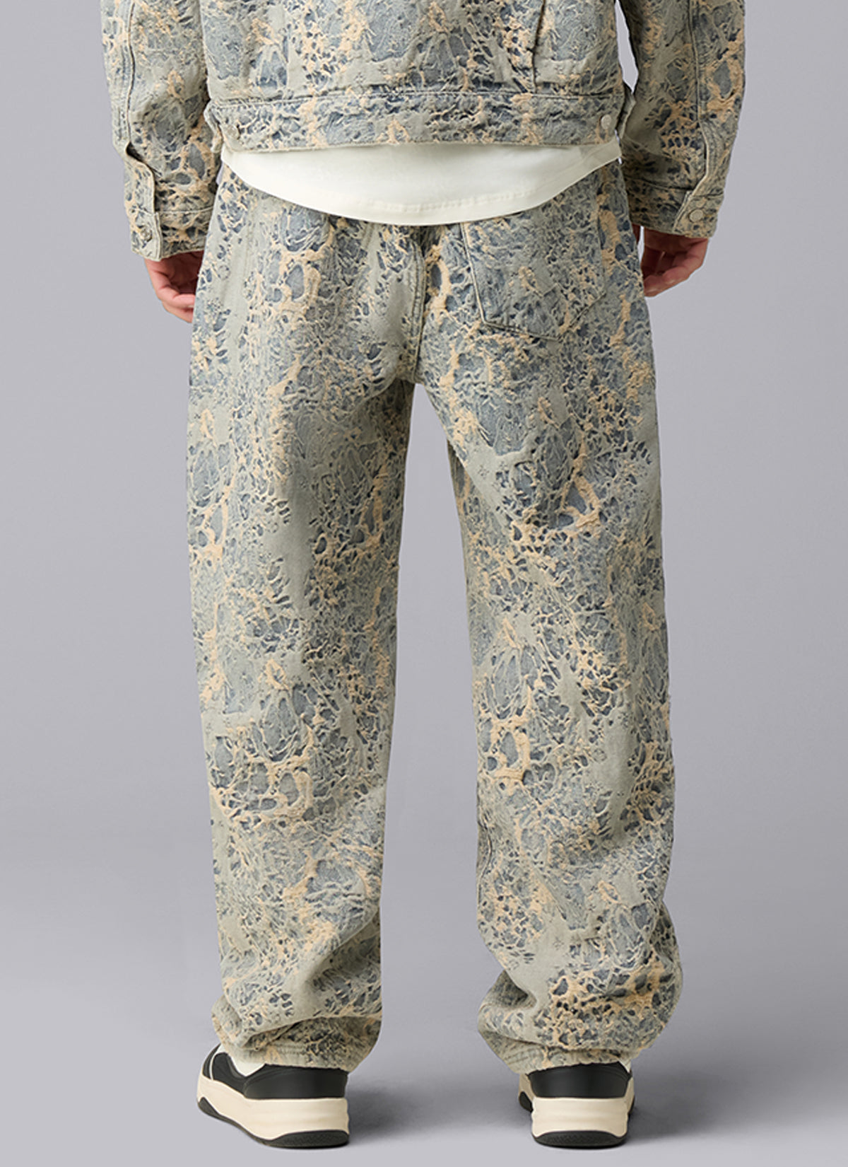 Jacquard Denim Jeans | Dusty Blue