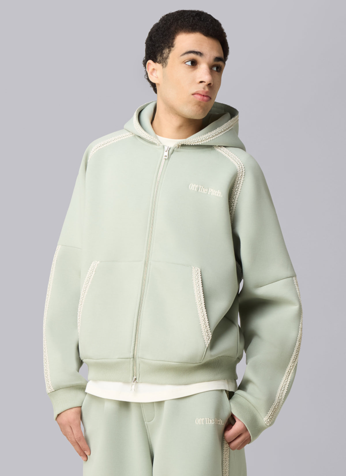 Adornment Zip Hood | Khaki