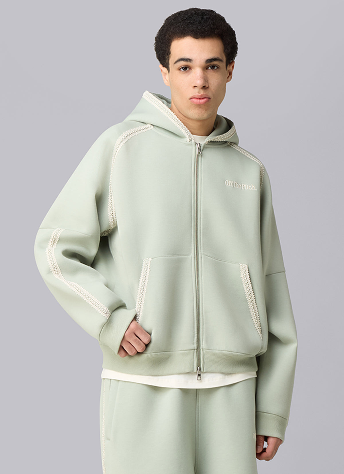 Adornment Zip Hood | Khaki
