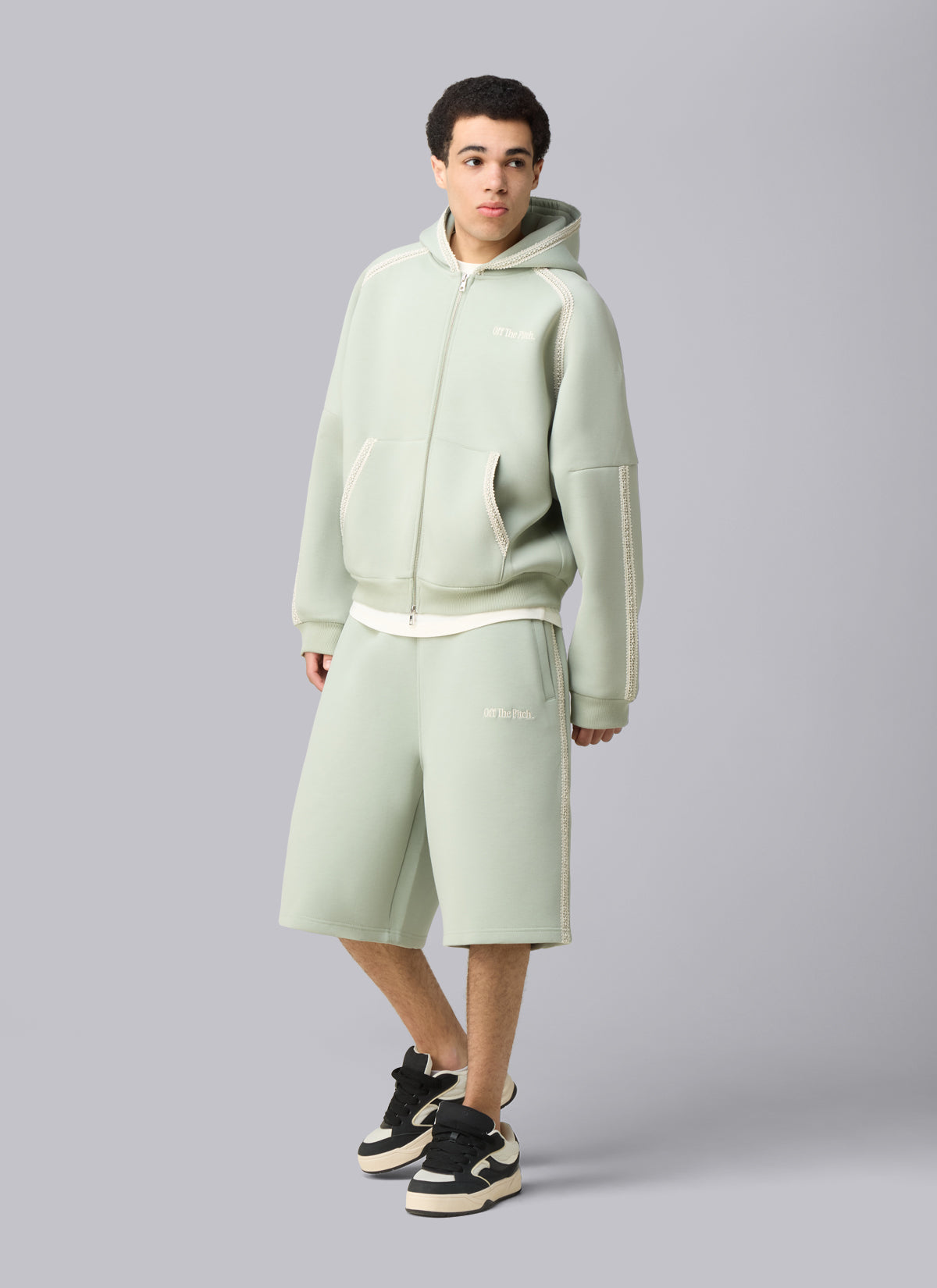 Adornment Zip Hood | Khaki