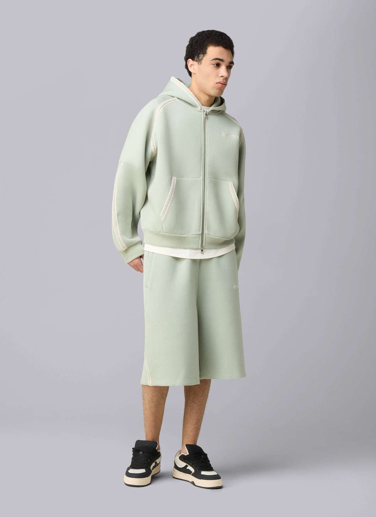 Adornment Zip Hood | Khaki