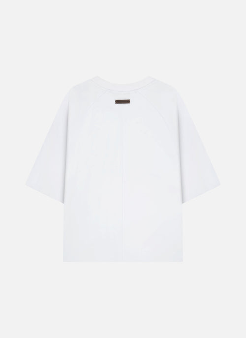 Raw Edge Echo Raglan Tee | White