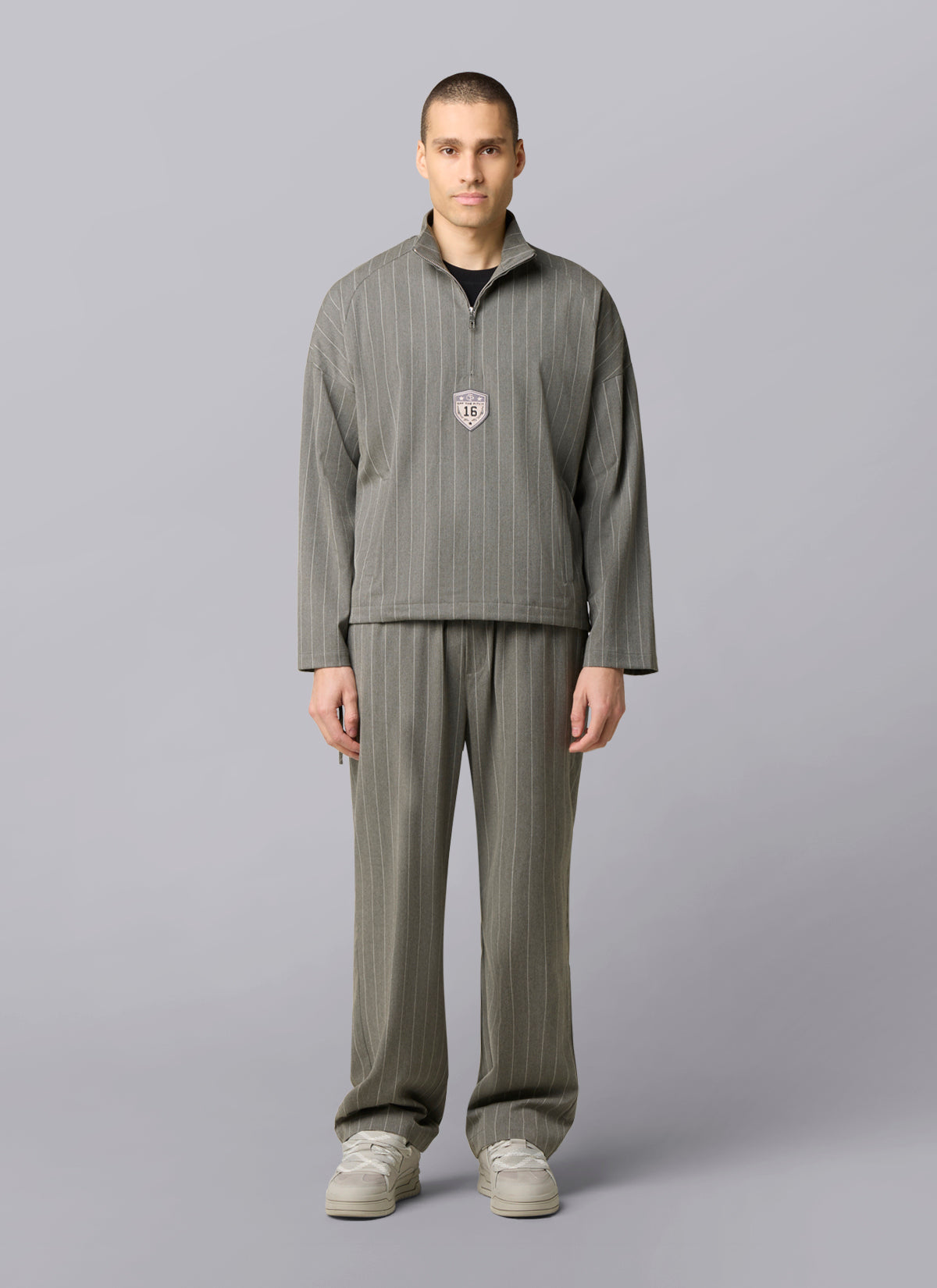 Pin Stripe Funnel | Grey