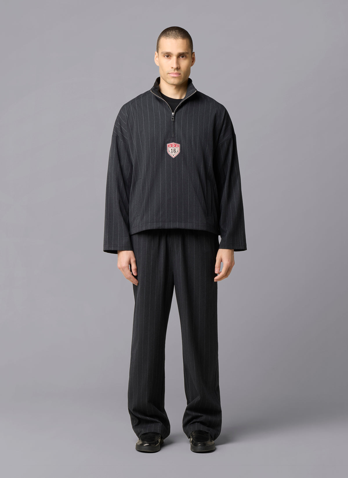 Pin Stripe Joggers | Black