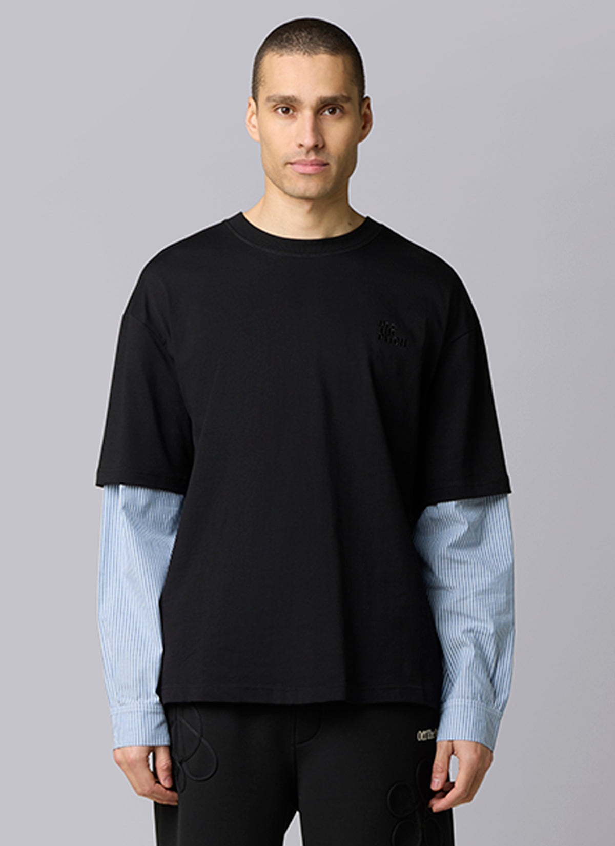 Home Town Layered Loose Fit Tee | Black