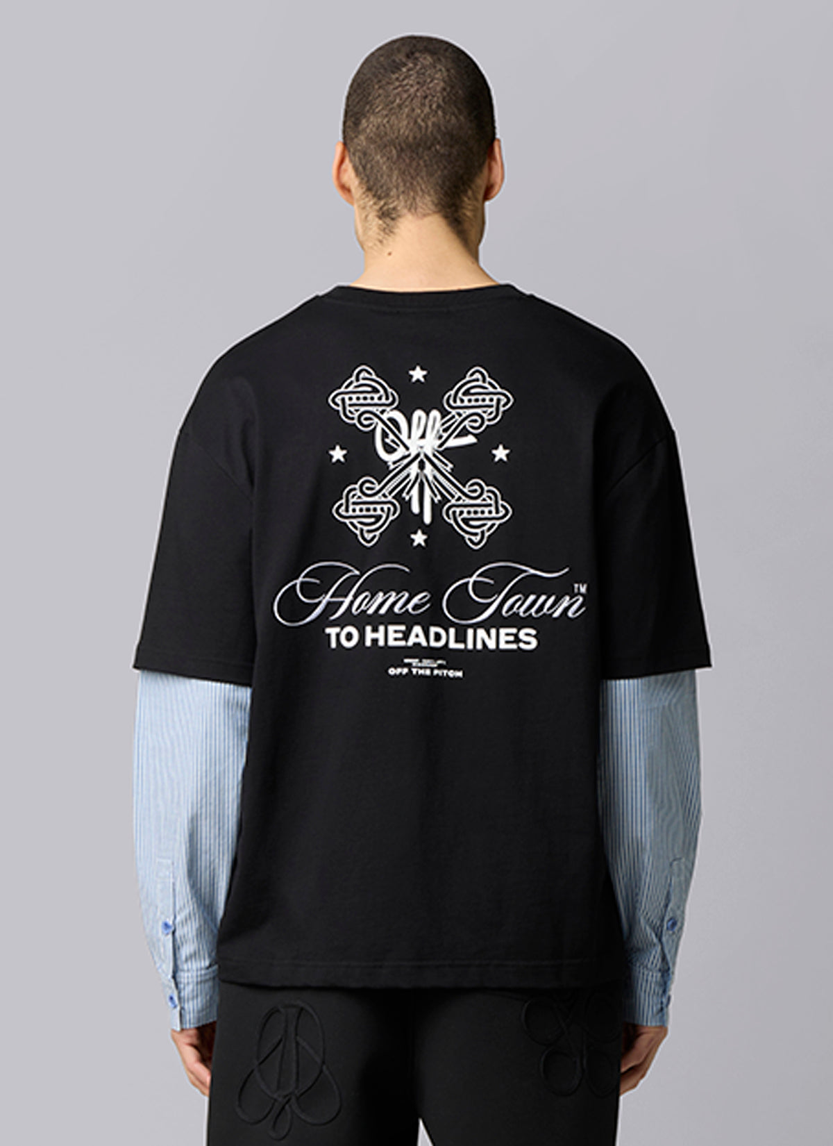 Home Town Layered Loose Fit Tee | Black