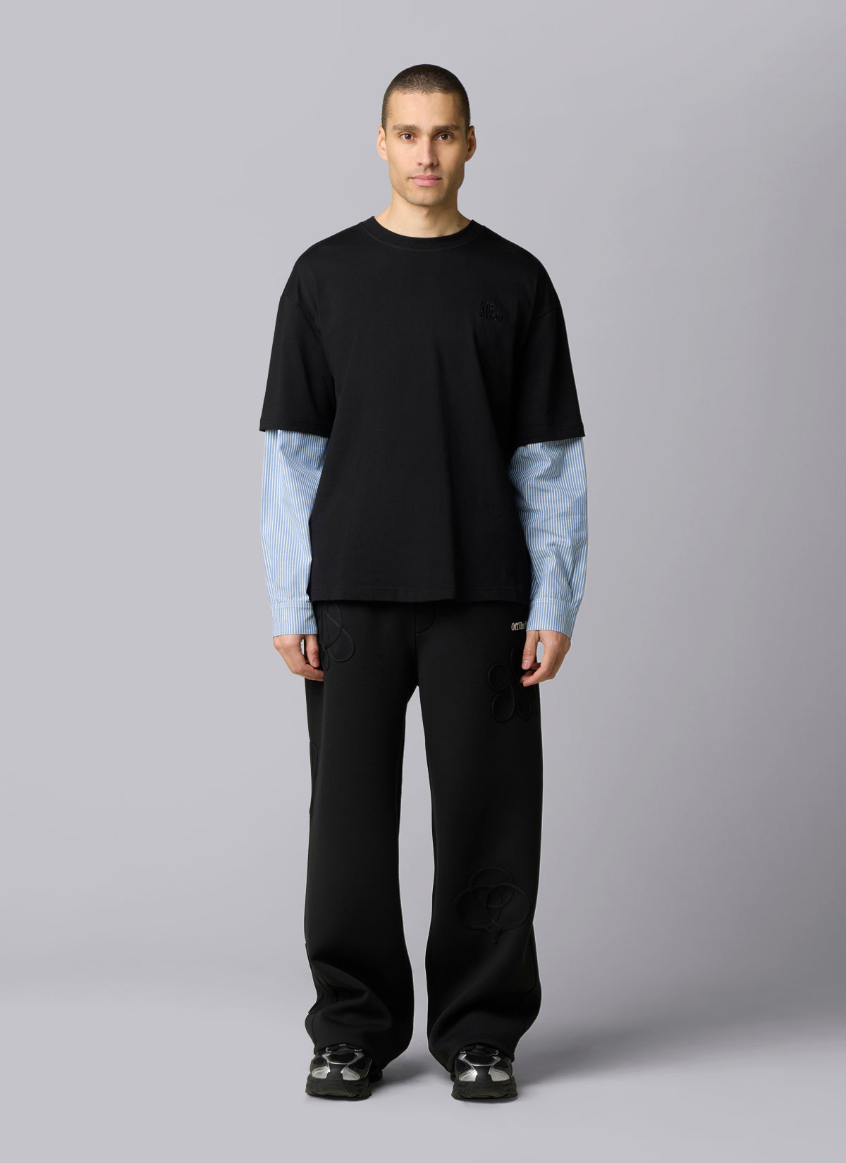 Home Town Layered Loose Fit Tee | Black