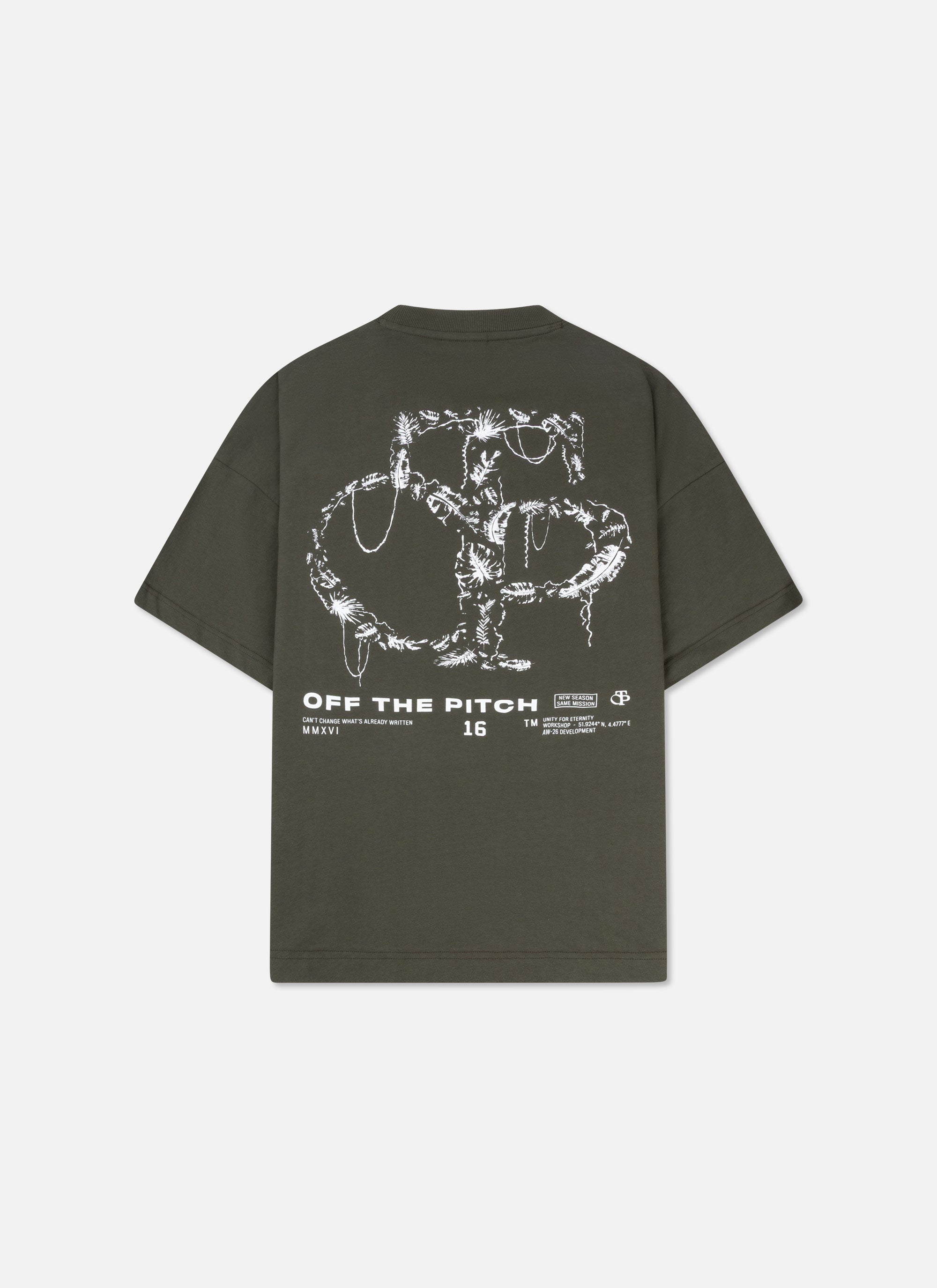 Palm Oversized Tee | Dark Olive